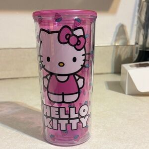 Hello Kitty Pink Tumbler with Strawberries